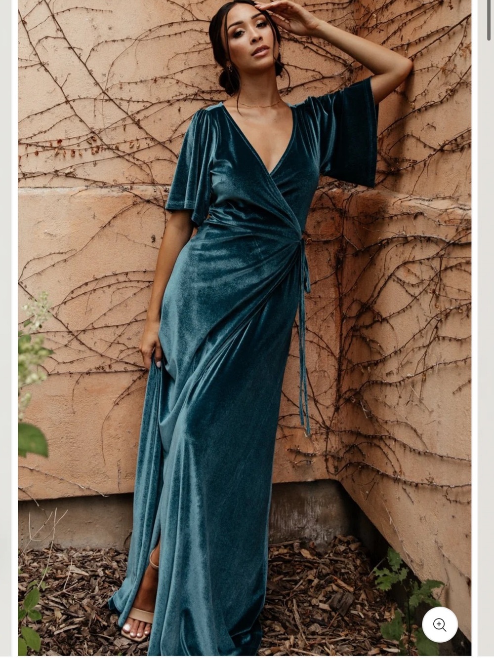 Baltic Born Sage Velvet Wrap Maxi Dress